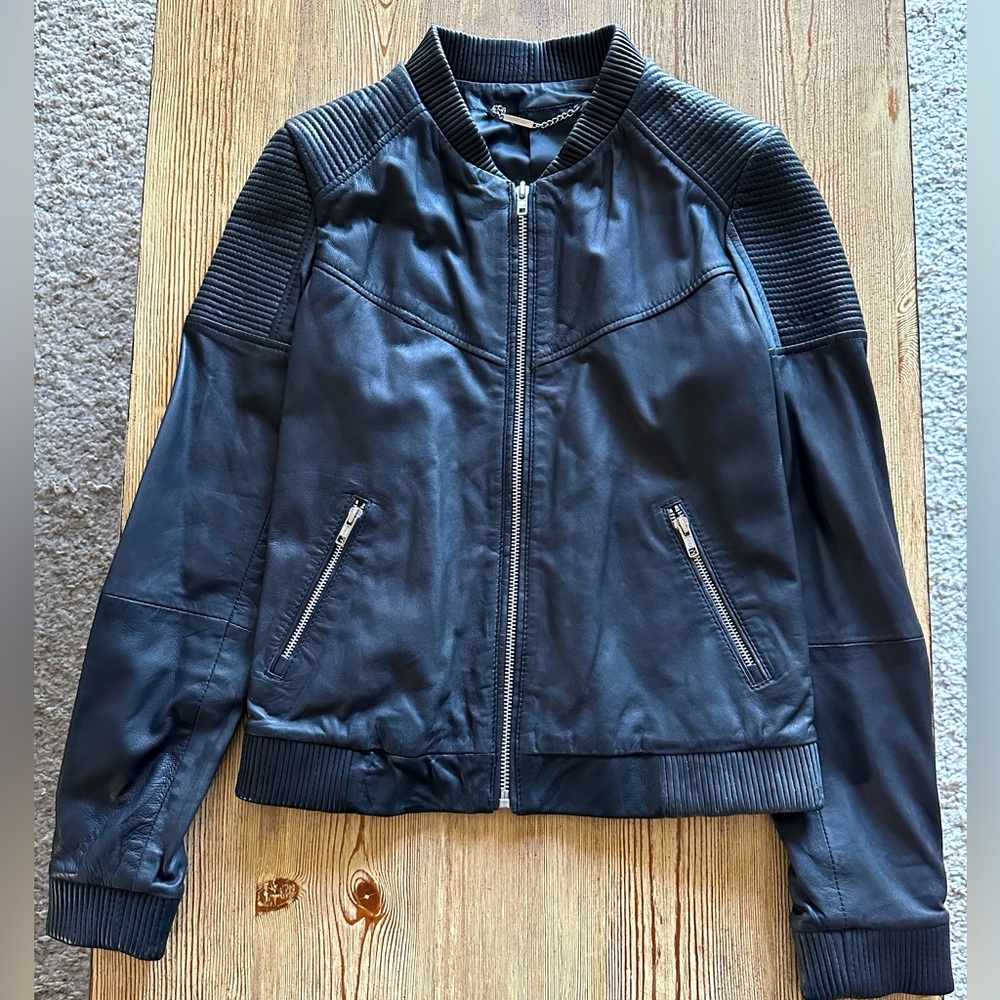 Mango - leather bomber jacket BN/WT